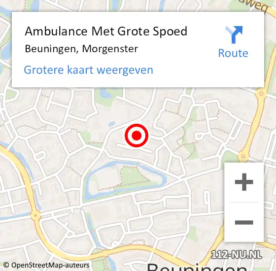 Locatie op kaart van de 112 melding: Ambulance Met Grote Spoed Naar Beuningen, Morgenster op 16 juli 2018 10:51