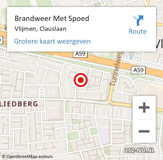 Locatie op kaart van de 112 melding: Brandweer Met Spoed Naar Vlijmen, Clauslaan op 16 juli 2018 11:13