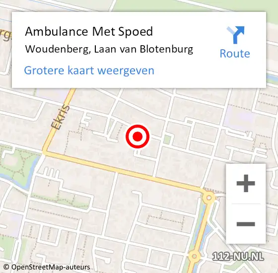 Locatie op kaart van de 112 melding: Ambulance Met Spoed Naar Woudenberg, Laan van Blotenburg op 16 juli 2018 11:34