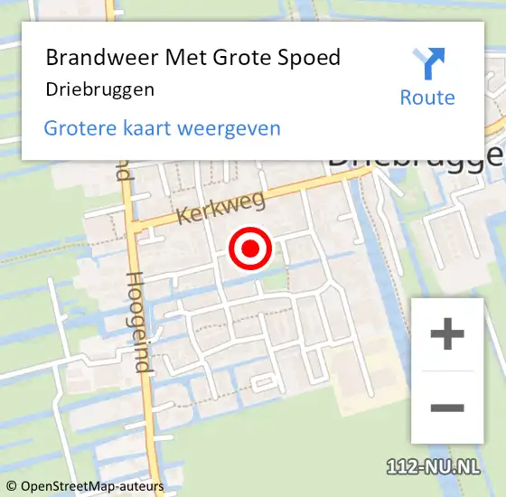 Locatie op kaart van de 112 melding: Brandweer Met Grote Spoed Naar Driebruggen op 16 juli 2018 11:54