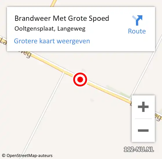 Locatie op kaart van de 112 melding: Brandweer Met Grote Spoed Naar Ooltgensplaat, Langeweg op 16 juli 2018 14:03