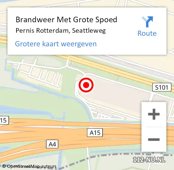 Locatie op kaart van de 112 melding: Brandweer Met Grote Spoed Naar Pernis Rotterdam, Seattleweg op 16 juli 2018 15:17