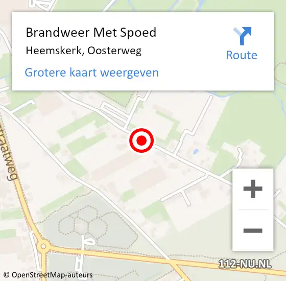 Locatie op kaart van de 112 melding: Brandweer Met Spoed Naar Heemskerk, Oosterweg op 16 juli 2018 16:54