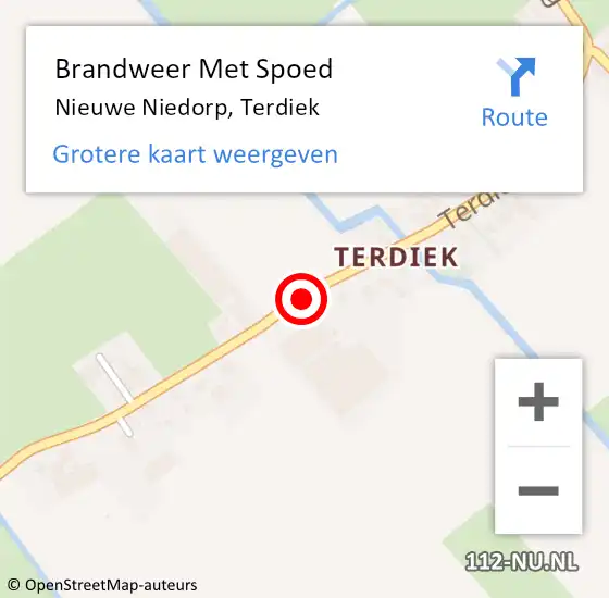 Locatie op kaart van de 112 melding: Brandweer Met Spoed Naar Nieuwe Niedorp, Terdiek op 16 juli 2018 16:59