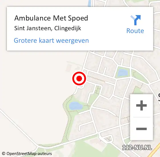 Locatie op kaart van de 112 melding: Ambulance Met Spoed Naar Sint Jansteen, Clingedijk op 16 juli 2018 17:13