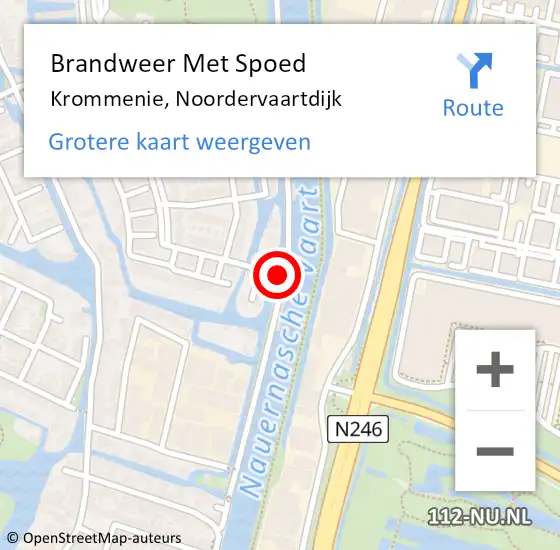 Locatie op kaart van de 112 melding: Brandweer Met Spoed Naar Krommenie, Noordervaartdijk op 16 juli 2018 17:23