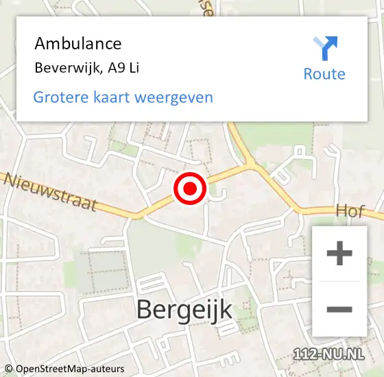 Locatie op kaart van de 112 melding: Ambulance Beverwijk, A9 Li op 16 juli 2018 18:51