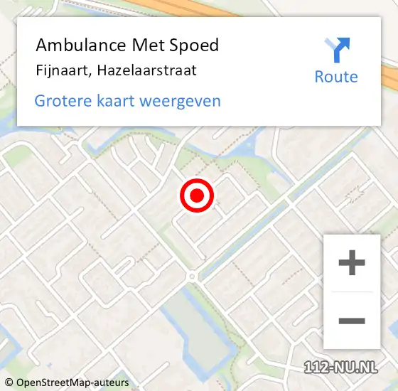 Locatie op kaart van de 112 melding: Ambulance Met Spoed Naar Fijnaart, Hazelaarstraat op 16 juli 2018 19:40