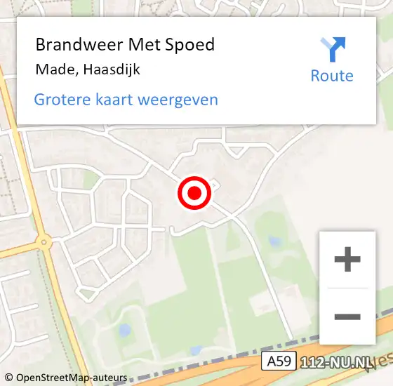 Locatie op kaart van de 112 melding: Brandweer Met Spoed Naar Made, Haasdijk op 16 juli 2018 19:47