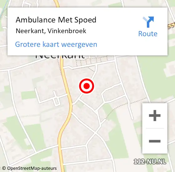 Locatie op kaart van de 112 melding: Ambulance Met Spoed Naar Neerkant, Vinkenbroek op 16 juli 2018 20:36