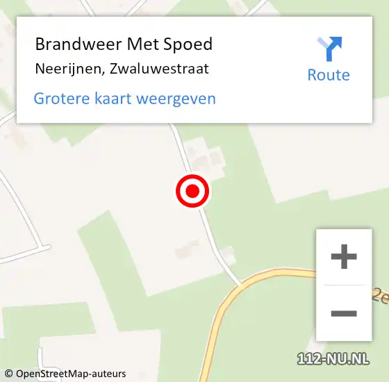 Locatie op kaart van de 112 melding: Brandweer Met Spoed Naar Neerijnen, Zwaluwestraat op 16 juli 2018 20:38