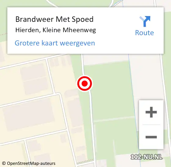 Locatie op kaart van de 112 melding: Brandweer Met Spoed Naar Hierden, Kleine Mheenweg op 16 juli 2018 22:08