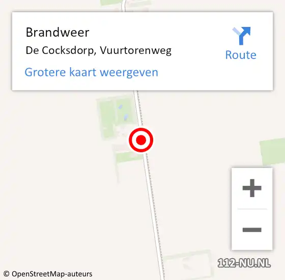 Locatie op kaart van de 112 melding: Brandweer De Cocksdorp, Vuurtorenweg op 16 juli 2018 22:18