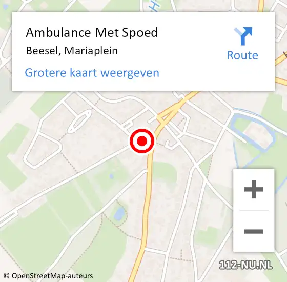 Locatie op kaart van de 112 melding: Ambulance Met Spoed Naar Beesel, Mariaplein op 16 juli 2018 22:48