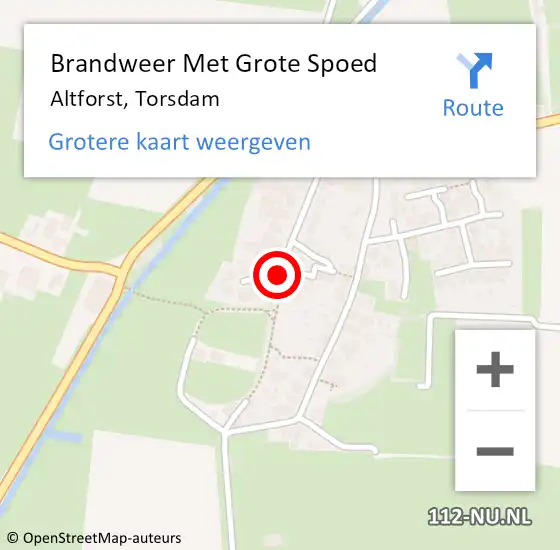 Locatie op kaart van de 112 melding: Brandweer Met Grote Spoed Naar Altforst, Torsdam op 16 juli 2018 23:06