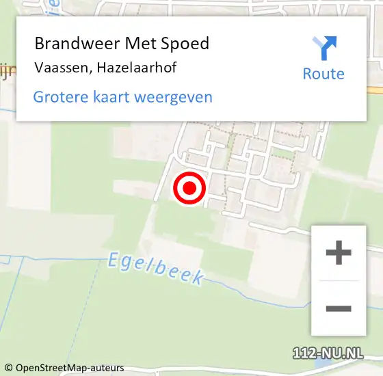 Locatie op kaart van de 112 melding: Brandweer Met Spoed Naar Vaassen, Hazelaarhof op 16 juli 2018 23:24
