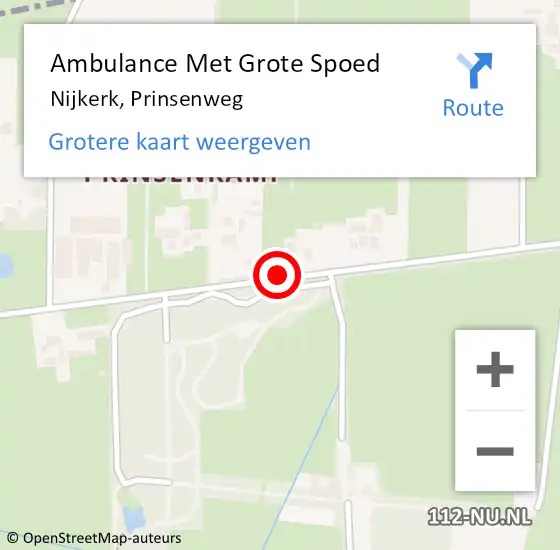 Locatie op kaart van de 112 melding: Ambulance Met Grote Spoed Naar Nijkerk, Prinsenweg op 16 juli 2018 23:30