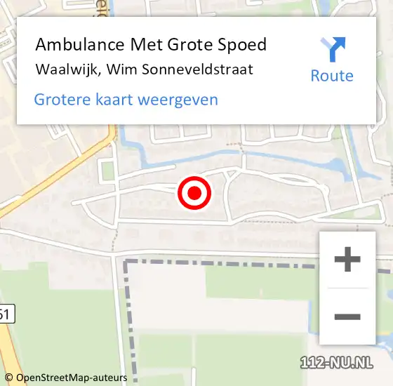 Locatie op kaart van de 112 melding: Ambulance Met Grote Spoed Naar Waalwijk, Wim Sonneveldstraat op 17 juli 2018 00:30