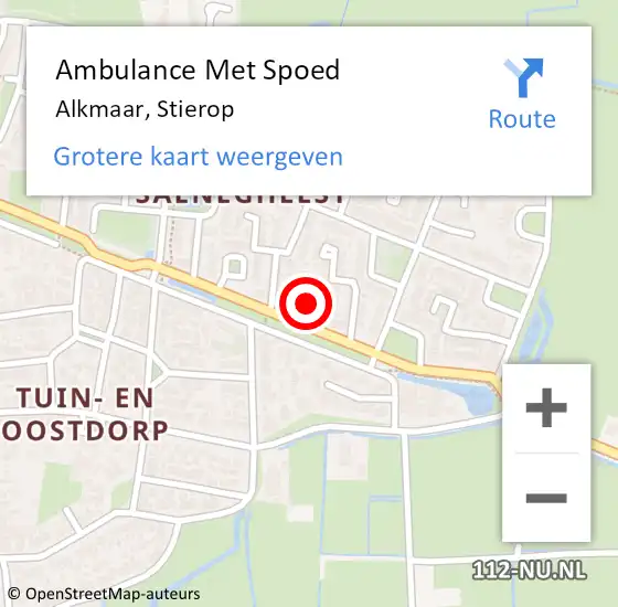 Locatie op kaart van de 112 melding: Ambulance Met Spoed Naar Alkmaar, Stierop op 17 juli 2018 03:26