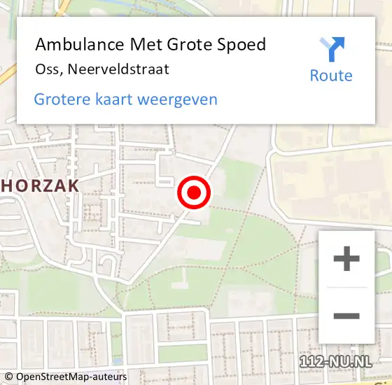 Locatie op kaart van de 112 melding: Ambulance Met Grote Spoed Naar Oss, Neerveldstraat op 17 juli 2018 04:32