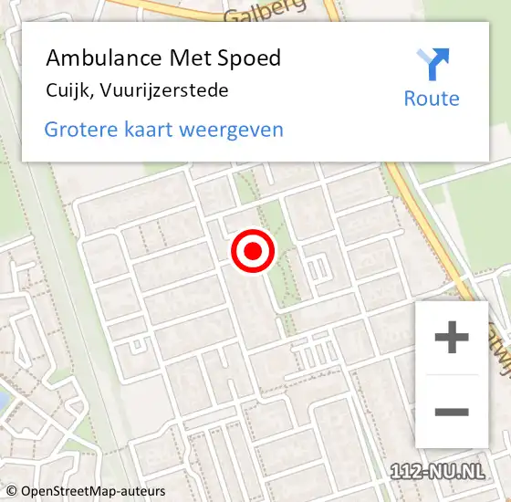 Locatie op kaart van de 112 melding: Ambulance Met Spoed Naar Cuijk, Vuurijzerstede op 17 juli 2018 04:38