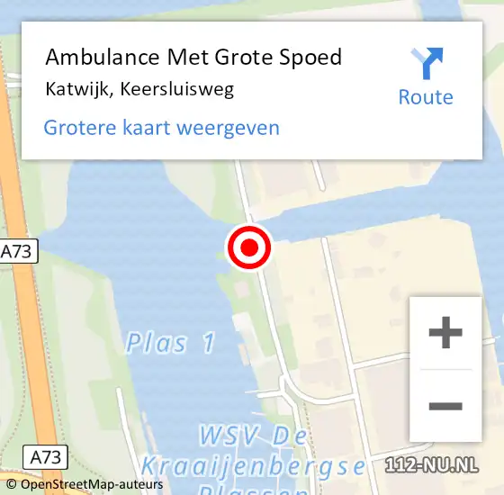 Locatie op kaart van de 112 melding: Ambulance Met Grote Spoed Naar Katwijk Nb, Keersluisweg op 17 juli 2018 04:46