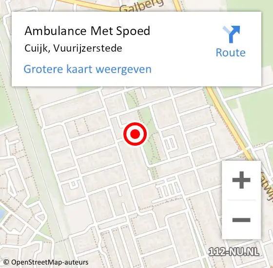 Locatie op kaart van de 112 melding: Ambulance Met Spoed Naar Cuijk, Vuurijzerstede op 17 juli 2018 05:30