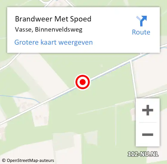 Locatie op kaart van de 112 melding: Brandweer Met Spoed Naar Vasse, Binnenveldsweg op 17 juli 2018 07:47