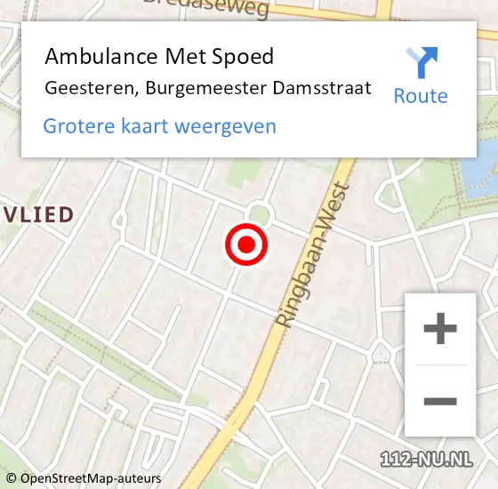 Locatie op kaart van de 112 melding: Ambulance Met Spoed Naar Geesteren, Burgemeester Damsstraat op 17 juli 2018 09:38