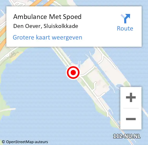 Locatie op kaart van de 112 melding: Ambulance Met Spoed Naar Den Oever, Sluiskolkkade op 17 juli 2018 09:41