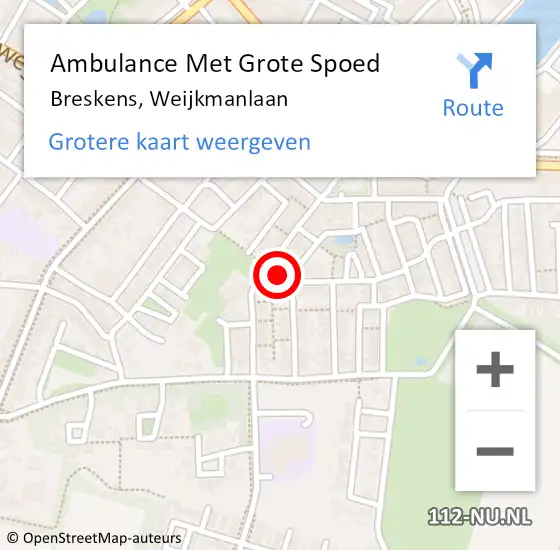 Locatie op kaart van de 112 melding: Ambulance Met Grote Spoed Naar Breskens, Weijkmanlaan op 17 juli 2018 09:53