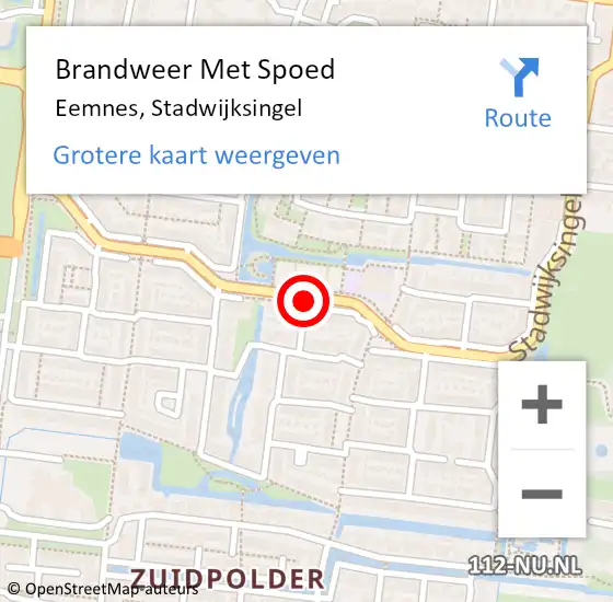 Locatie op kaart van de 112 melding: Brandweer Met Spoed Naar Eemnes, Stadwijksingel op 17 juli 2018 09:58