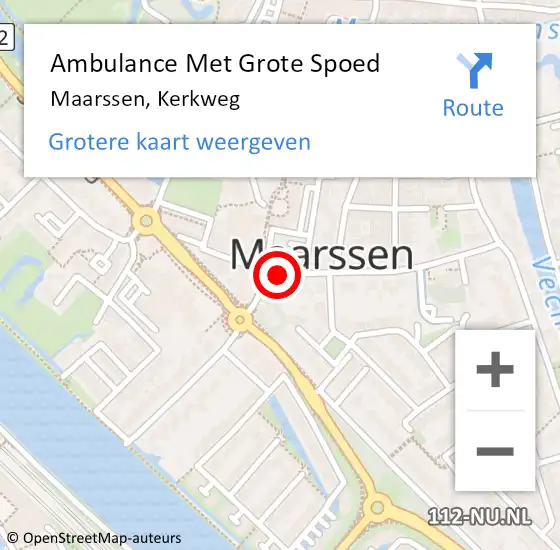 Locatie op kaart van de 112 melding: Ambulance Met Grote Spoed Naar Maarssen, Kerkweg op 17 juli 2018 11:09