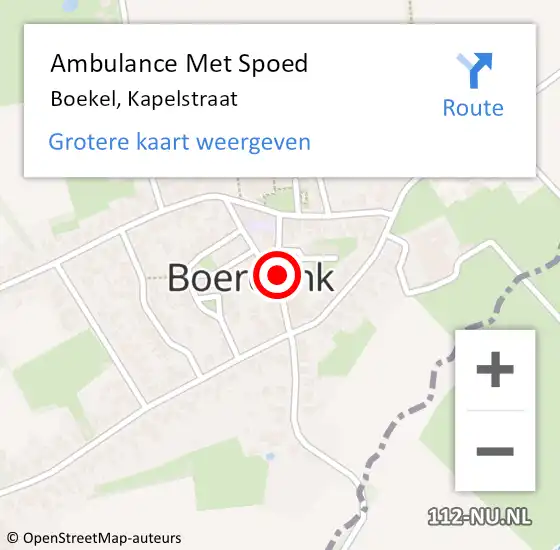 Locatie op kaart van de 112 melding: Ambulance Met Spoed Naar Erp, Kapelstraat op 17 juli 2018 11:35