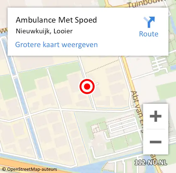 Locatie op kaart van de 112 melding: Ambulance Met Spoed Naar Nieuwkuijk, Looier op 17 juli 2018 11:54