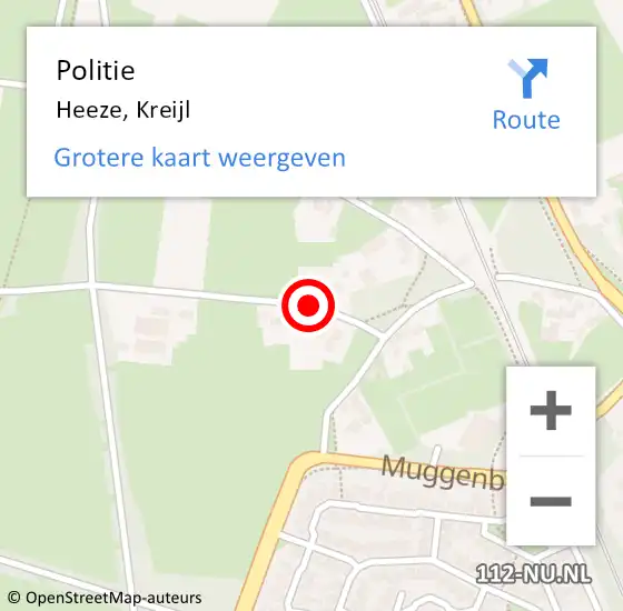 Locatie op kaart van de 112 melding: Politie Heeze, Kreijl op 17 juli 2018 12:20