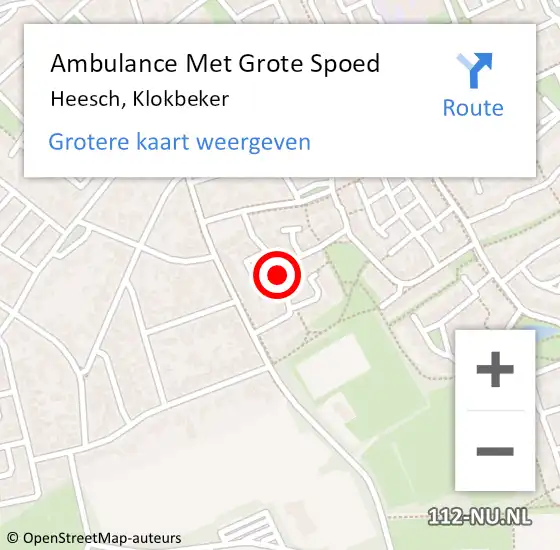 Locatie op kaart van de 112 melding: Ambulance Met Grote Spoed Naar Heesch, Klokbeker op 17 juli 2018 12:26