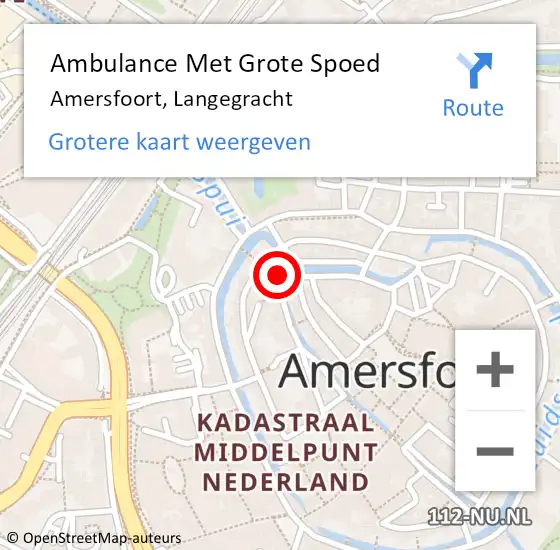 Locatie op kaart van de 112 melding: Ambulance Met Grote Spoed Naar Amersfoort, Langegracht op 17 juli 2018 12:34