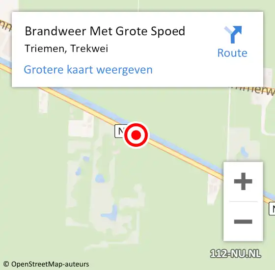 Locatie op kaart van de 112 melding: Brandweer Met Grote Spoed Naar Triemen, Trekwei op 17 juli 2018 13:33