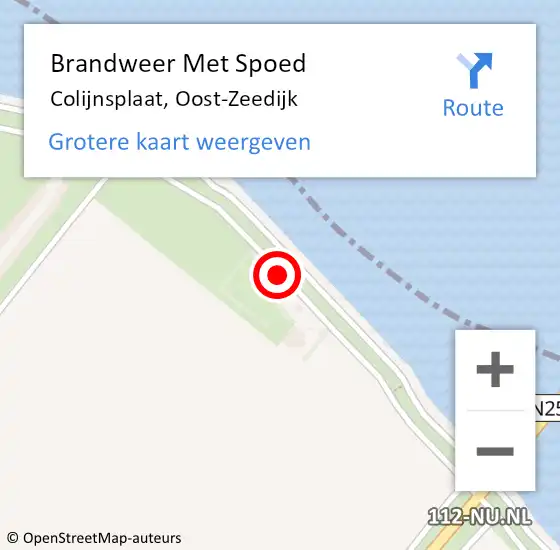 Locatie op kaart van de 112 melding: Brandweer Met Spoed Naar Colijnsplaat, Oost-Zeedijk op 17 juli 2018 13:52