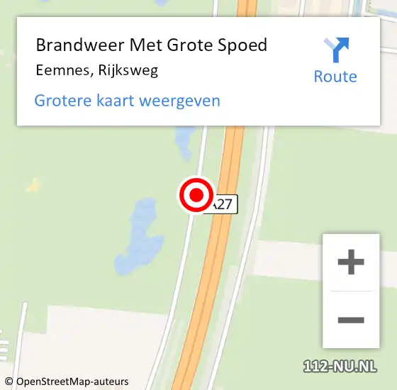 Locatie op kaart van de 112 melding: Brandweer Met Grote Spoed Naar Eemnes, Rijksweg op 17 juli 2018 13:52
