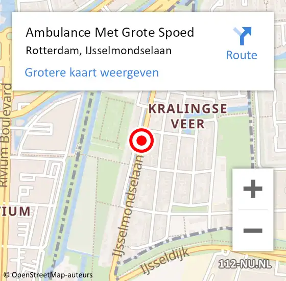 Locatie op kaart van de 112 melding: Ambulance Met Grote Spoed Naar Rotterdam, IJsselmondselaan op 17 juli 2018 13:58