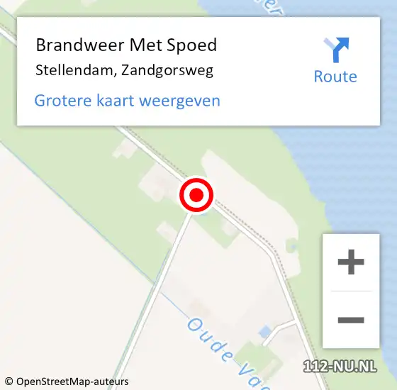 Locatie op kaart van de 112 melding: Brandweer Met Spoed Naar Stellendam, Zandgorsweg op 17 juli 2018 14:01