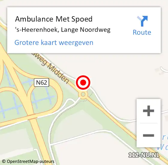 Locatie op kaart van de 112 melding: Ambulance Met Spoed Naar 's-Heerenhoek, Lange Noordweg op 17 juli 2018 14:30