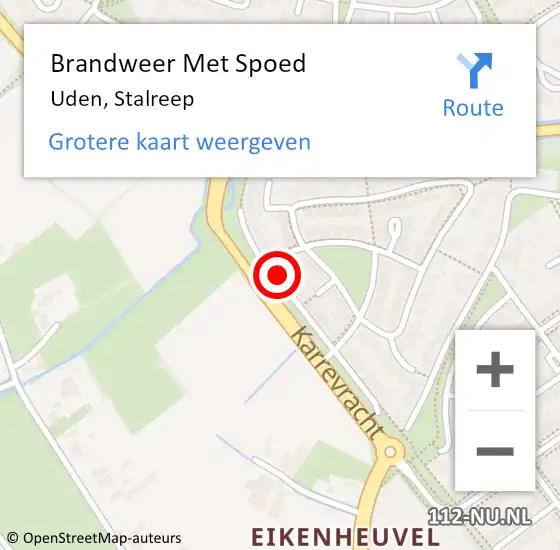 Locatie op kaart van de 112 melding: Brandweer Met Spoed Naar Uden, Stalreep op 17 juli 2018 14:50