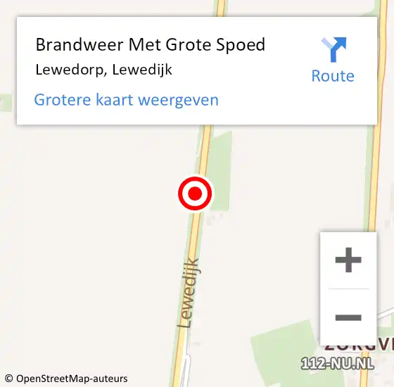 Locatie op kaart van de 112 melding: Brandweer Met Grote Spoed Naar Lewedorp, Lewedijk op 17 juli 2018 15:31