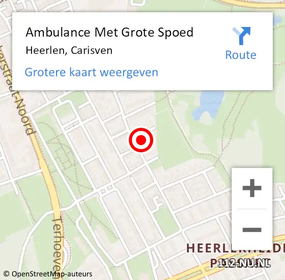 Locatie op kaart van de 112 melding: Ambulance Met Grote Spoed Naar Heerlen, Carisven op 3 maart 2014 10:06