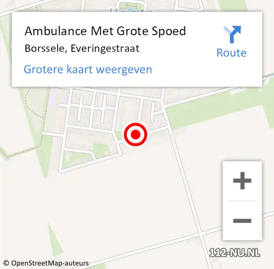 Locatie op kaart van de 112 melding: Ambulance Met Grote Spoed Naar Borssele, Everingestraat op 17 juli 2018 15:44
