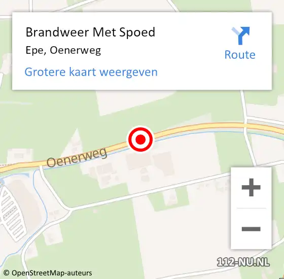 Locatie op kaart van de 112 melding: Brandweer Met Spoed Naar Epe, Oenerweg op 17 juli 2018 16:00