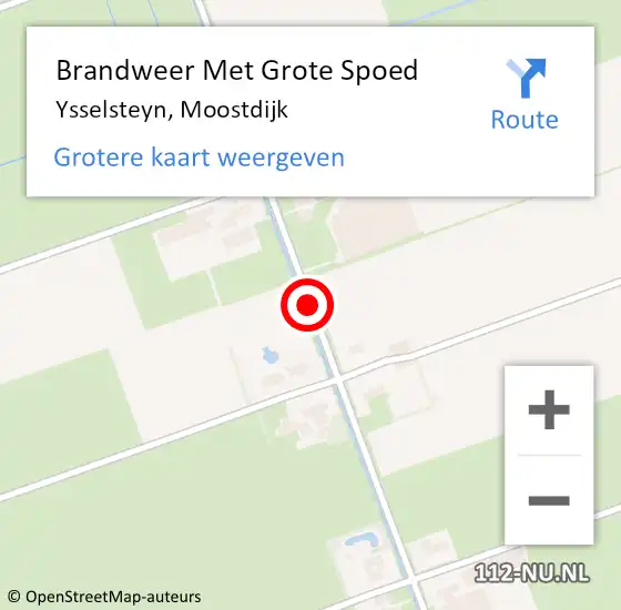 Locatie op kaart van de 112 melding: Brandweer Met Grote Spoed Naar Ysselsteyn, Moostdijk op 17 juli 2018 16:12